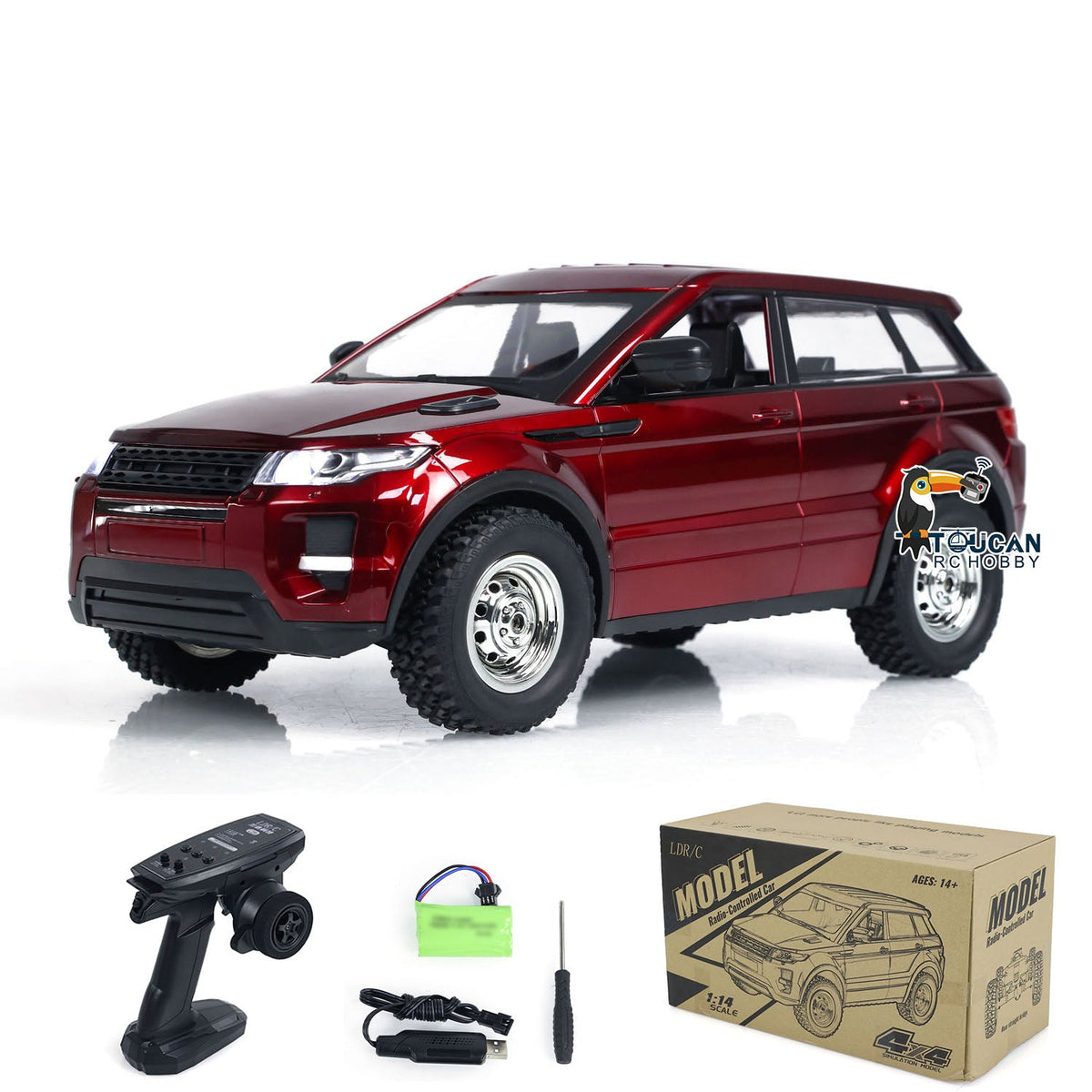 TOUCAN RC HOBBY LDRC 4x4 1/14 RC Crawler Climbing Car 4WD Radio Controlled Off-road Vehicles DIY Hobby Model LD1299 RTR Light System