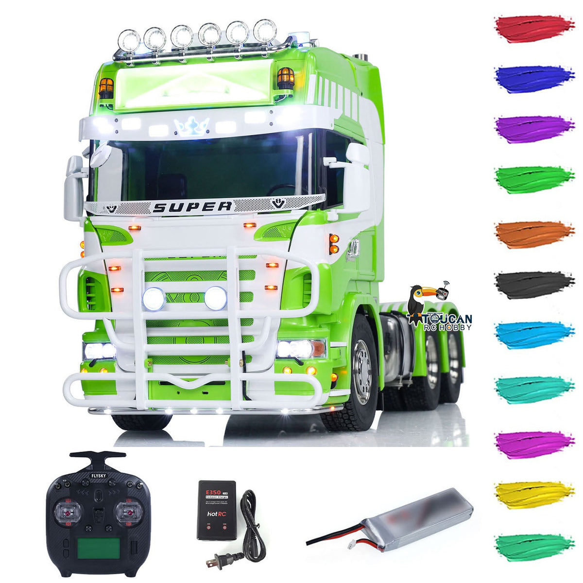 TOUCAN RC HOBBY ScaleClub 6x6 Metal Chassis 1/14 RC Tractor Truck R620 RTR Vehicle Model Air Suspension FlySky ST8 Radio System 3-speed Smoking Unit