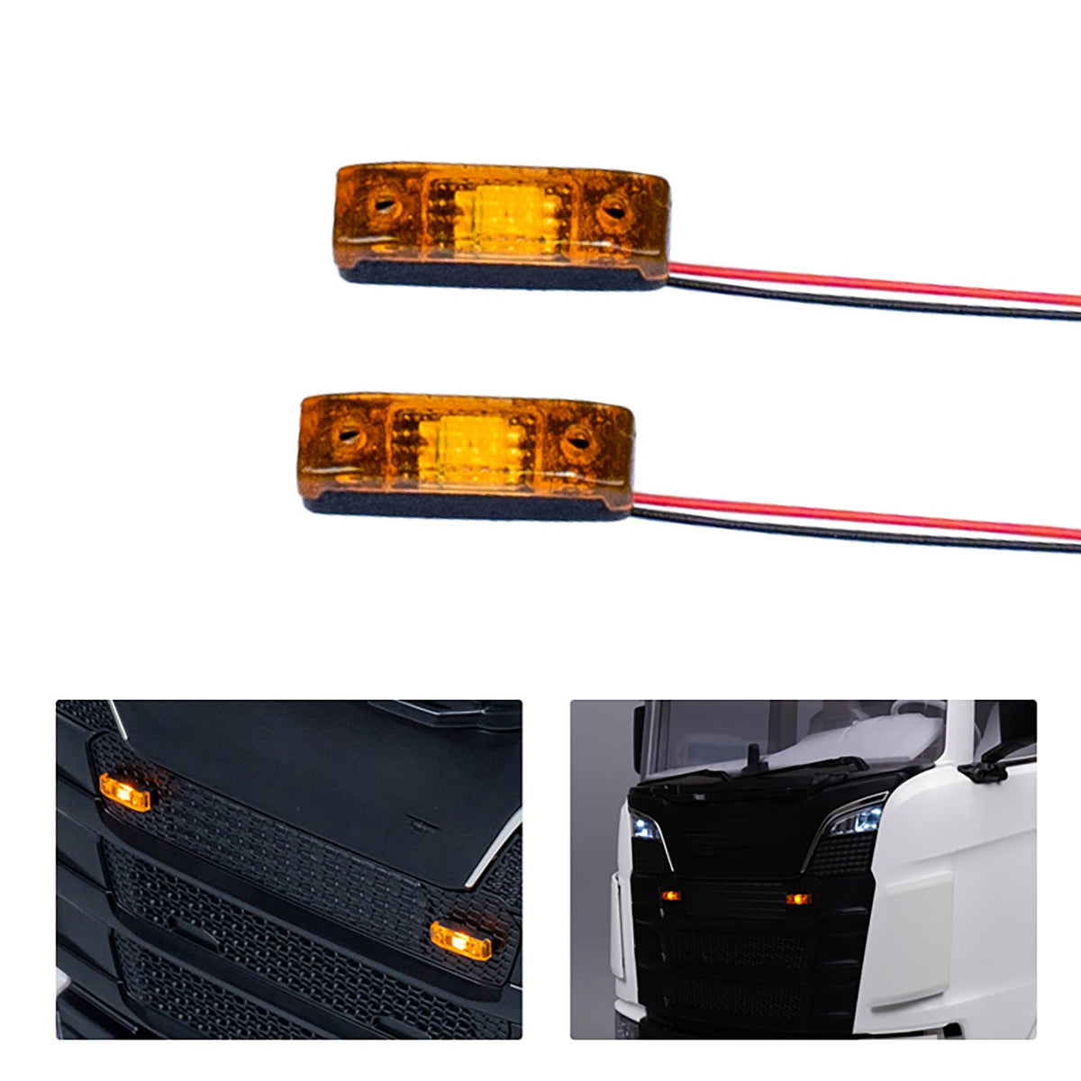 TOUCAN RC HOBBY LED Kunststoff 2,2V-3V Warnleuchte Begrenzungsleuchte für DIY 1/14 RC Traktor LKW Planierraupe Bagger Kipper R470 770S 3363 1851