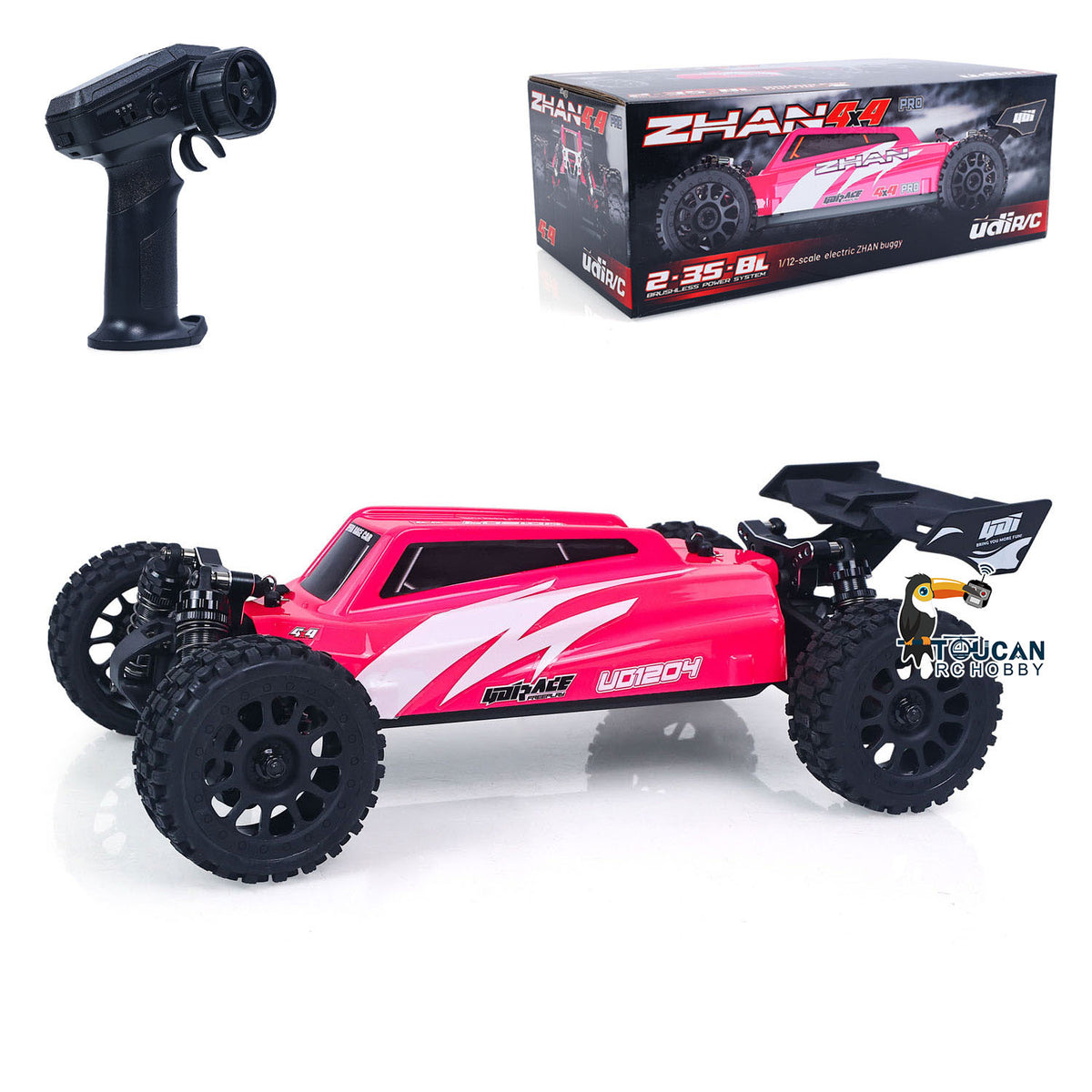 TOUCAN RC HOBBY 80KM/H UDIRC 1/12 4WD Remote Control Off Road Car UD1204PRO Gyroscope Metal Drive Shaft Brushless Motor No Light Sound System