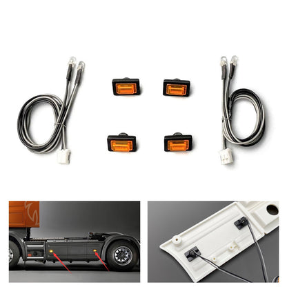 TOUCAN RC HOBBY 3V LED Plastic Side Skirt Light Warning Lamp for 1/14 DIY Remote Control Tractor Truck R470 R620 Model Car Upgrade