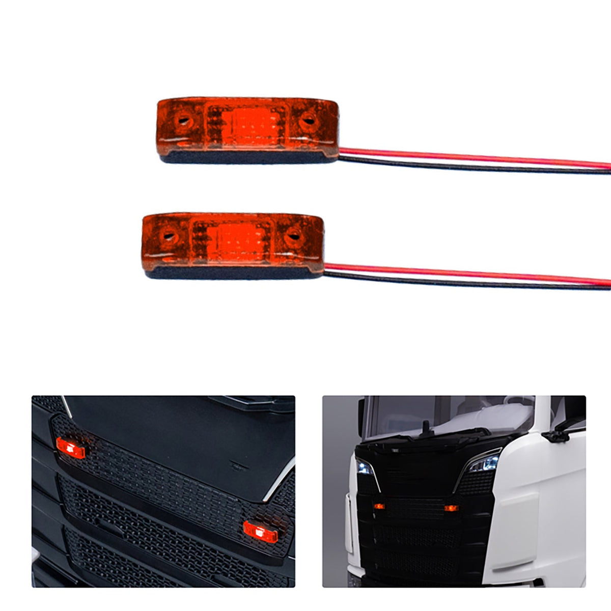 TOUCAN RC HOBBY LED Kunststoff 2,2V-3V Warnleuchte Begrenzungsleuchte für DIY 1/14 RC Traktor LKW Planierraupe Bagger Kipper R470 770S 3363 1851