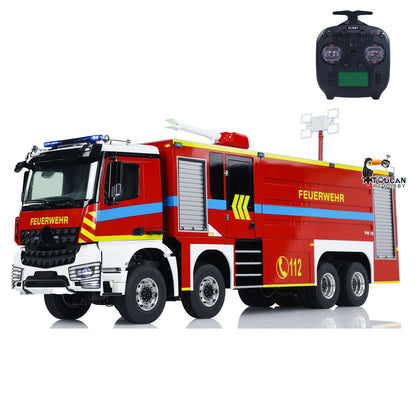 TOUCAN RC HOBBY 1/14 RC Fire Fighting Truck 8x8 Radio Control Fire Car Light Sound Metal Chassis Assembled and Painted Motor ESC Servo