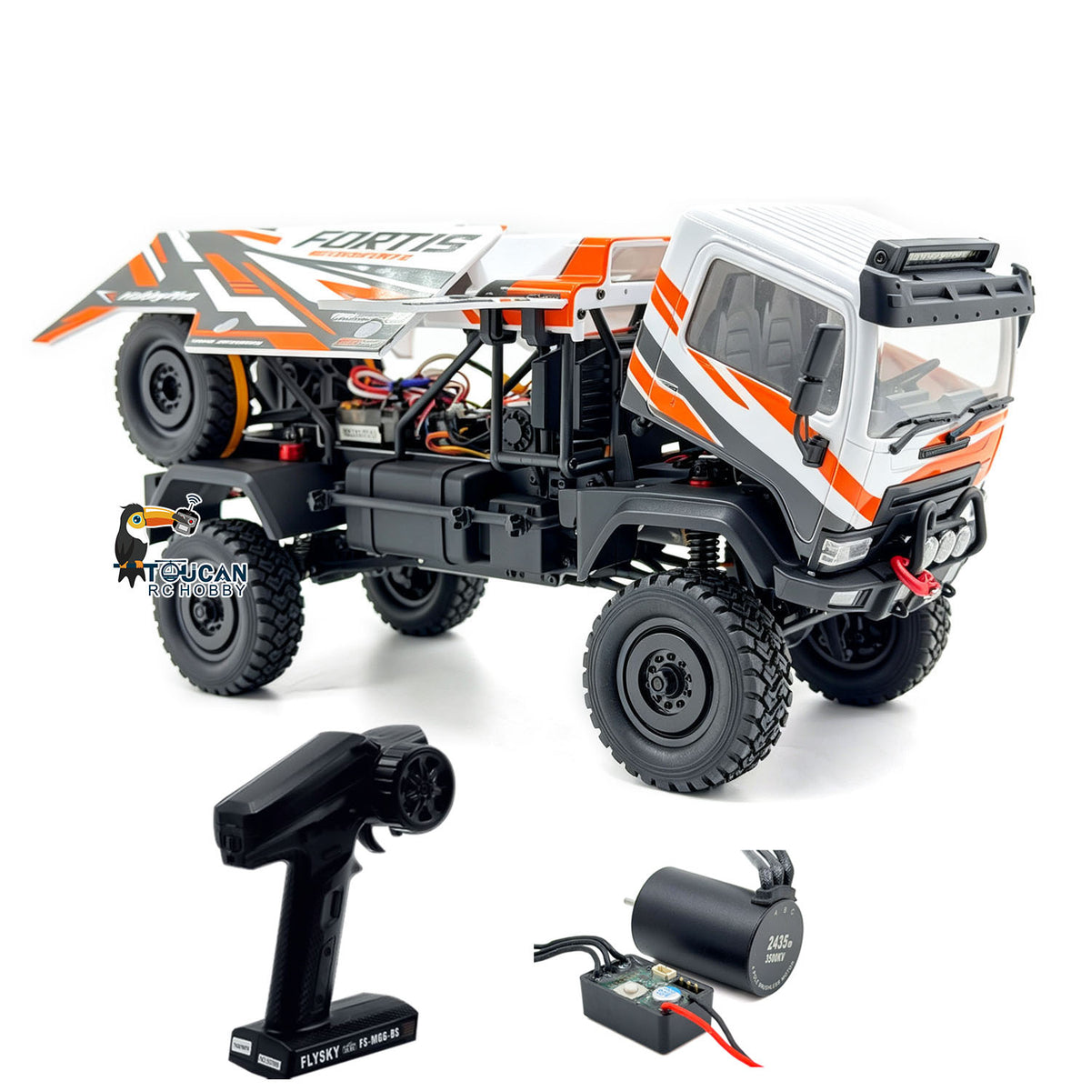 TOUCAN RC HOBBY Hobby Plus 1/18 4*4 RC Off Road Vehicle Remote Control Desert Rally Car DKR-4 Fortis Hobbywing Brushless Motor Light Battery