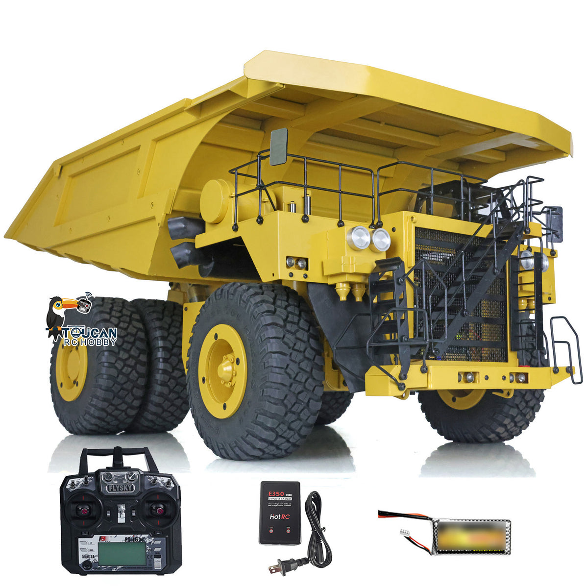 TOUCAN RC HOBBY 793D Metal 1/20 RC Hydraulic Mine Truck Heavy Duty Remote Control Dumper RTR 2Speed Gearbox Flysky I6X Radio Light System