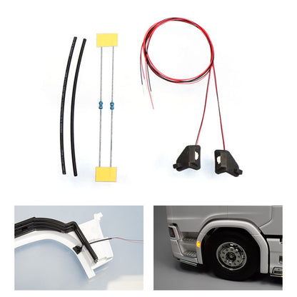 TOUCAN RC HOBBY 3V Front Wheel Eyebrow Light Plastic LED Lamp for DIY 1/14 RC Tractor Truck Model 770S 8*4 56371 6*4 56368 Upgrade Parts