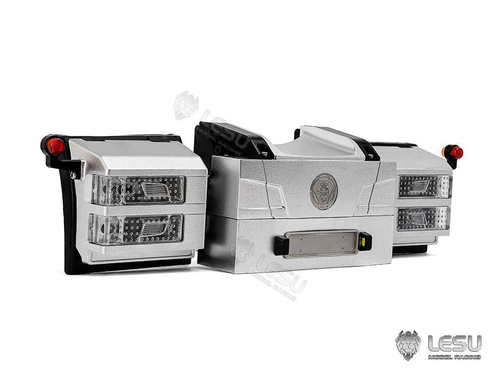 TOUCAN RC HOBBY LESU Metall-Heckträger Rückleuchten-Set LED für DIY 1/14 RC Sattelschlepper R470 R620 770S ferngesteuertes LKW-Modellfahrzeug