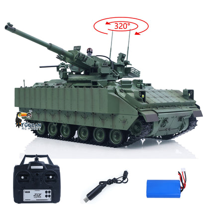 TOUCAN RC HOBBY Tongde 1/16 Remote Control Tank Model M2128 Bradley Infrared System 320 Degree Rotation Turret Light Sounds Battery Ready to Run