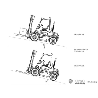 TOUCAN RC HOBBY LESU 1/14 RC Hydraulic Forklift Transfer Car Painted RTR Truck Motor Light Battery Radio System Remote Control Vehicles