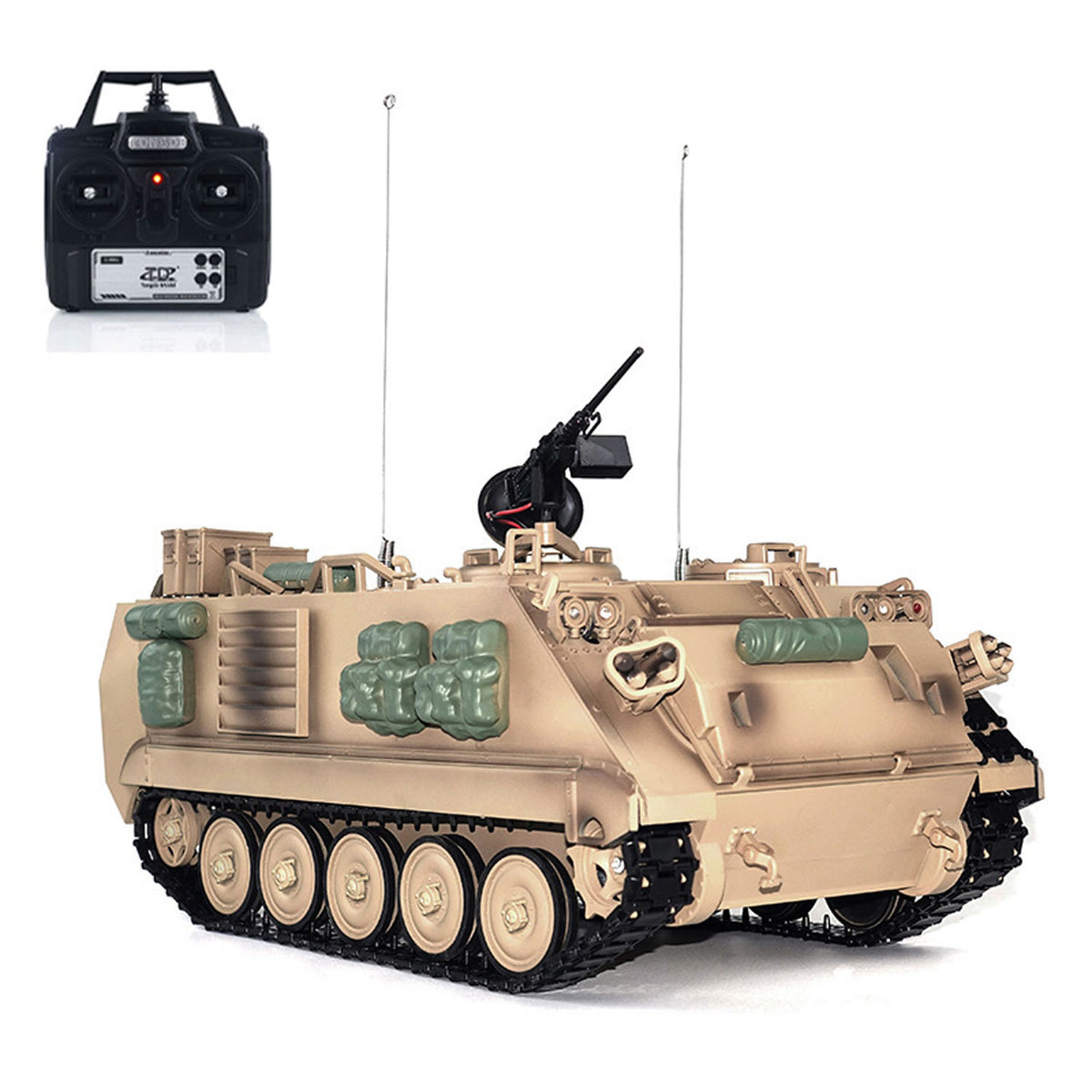TOUCAN RC HOBBY Tongde 1/16 RC Military Tank M2412-C M113A2 APC Turret Rotation 360 Degree Infrared LED Light Sound Remote Control Electric