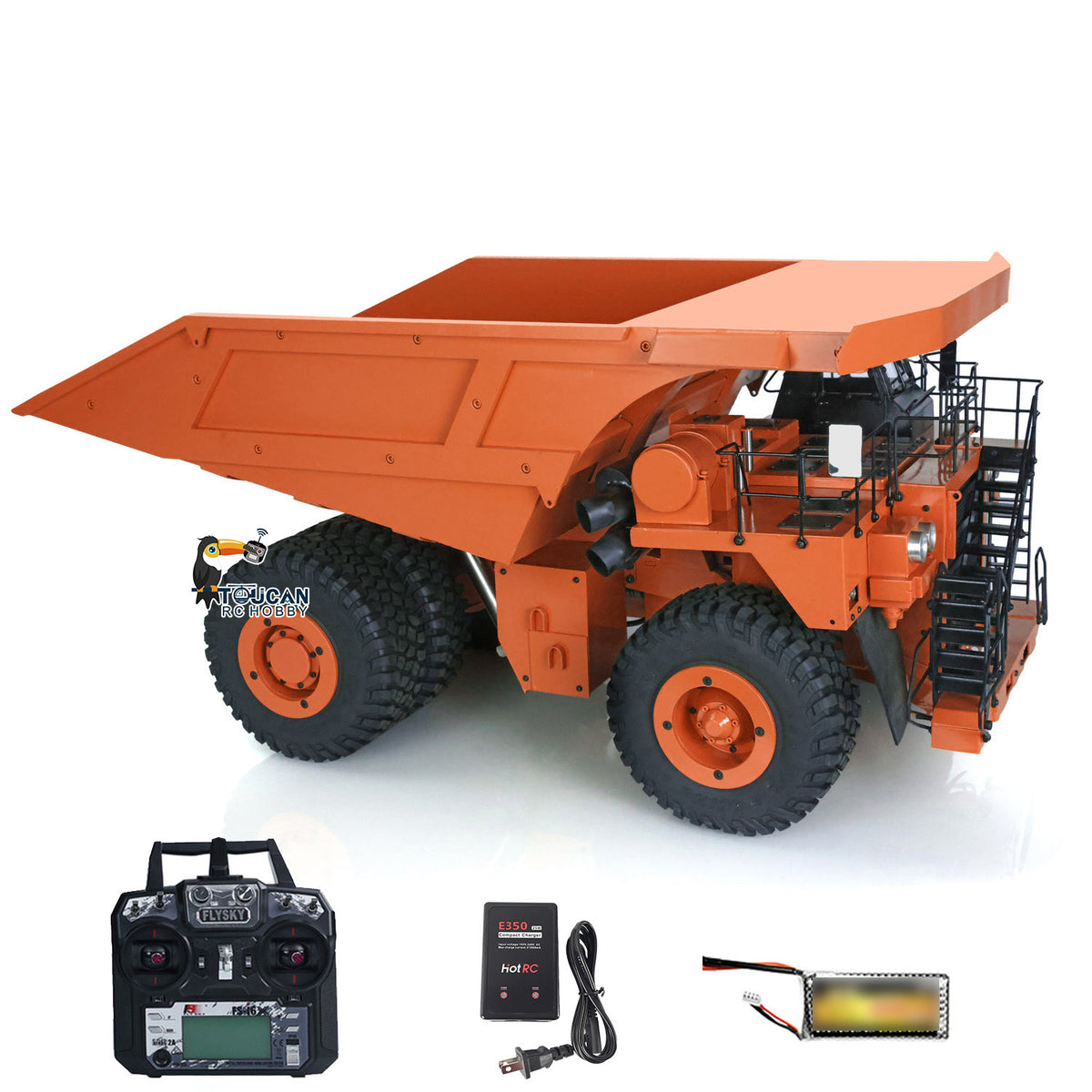 TOUCAN RC HOBBY 793D Metal 1/20 RC Hydraulic Mine Truck Heavy Duty Remote Control Dumper RTR 2Speed Gearbox Flysky I6X Radio Light System