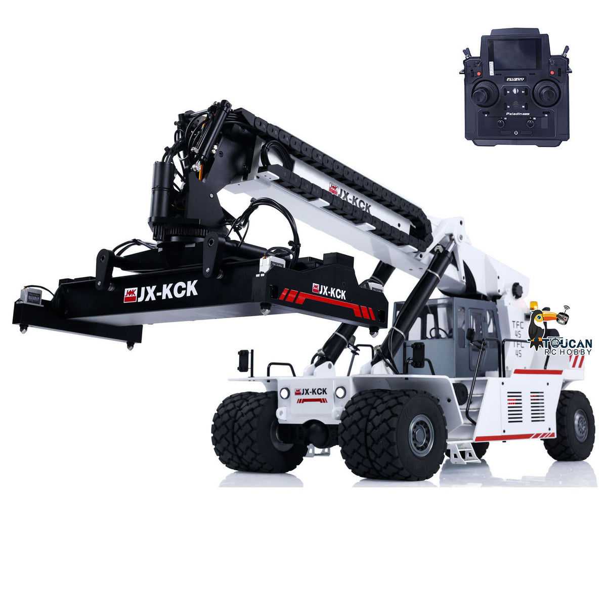 TOUCAN RC HOBBY JXModel JX-KCK TFC45 1/14 RC Hydraulic Frontal Crane Reach Stacker Radio Control Container Handler Painted Assembled Model PNP Version
