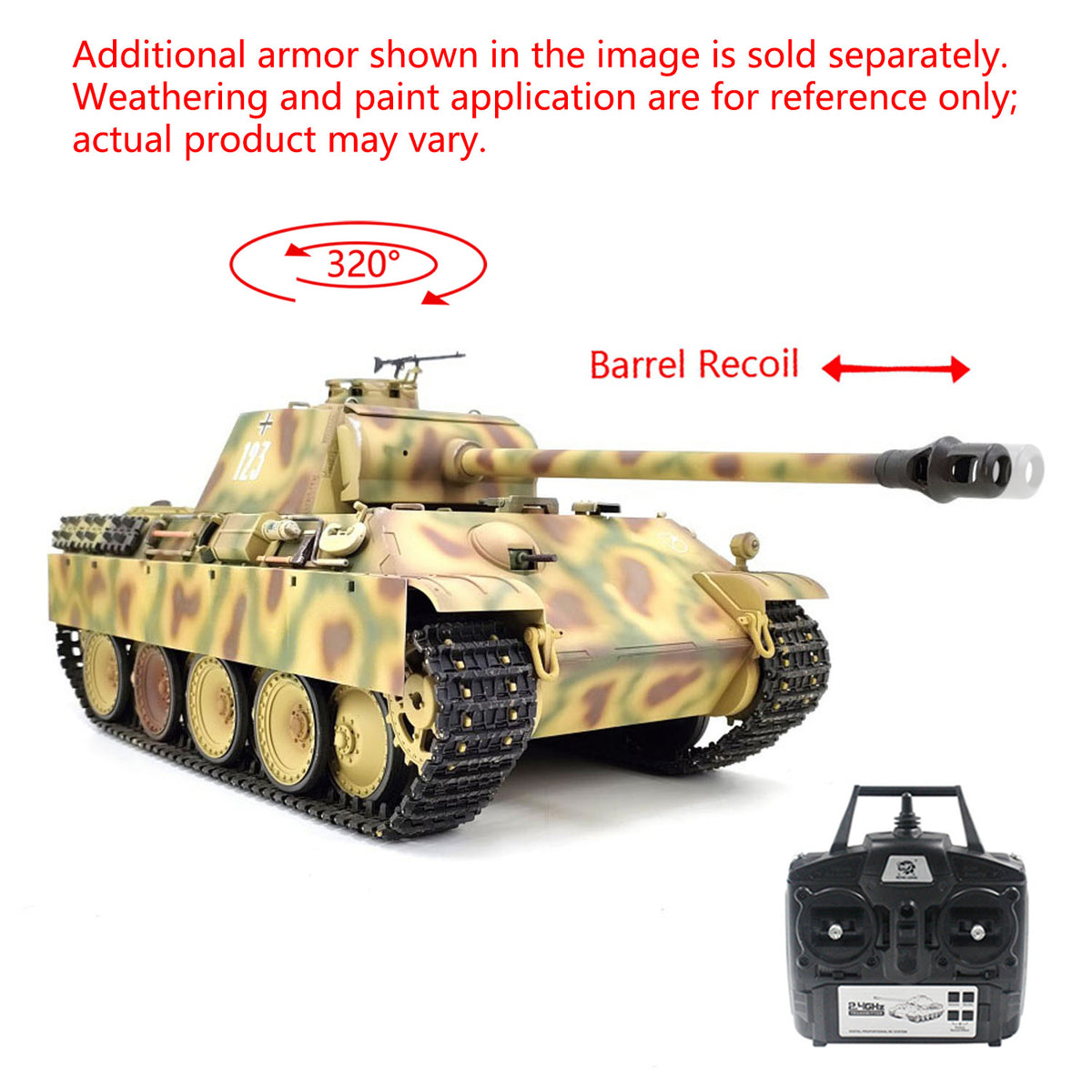 TOUCAN RC HOBBY CoolBank Pre-order RTR 1/16 7.0 RC Tank German Panther G 3879 Steel Gearbox BB IR Sound Smoking 2.4G Radio 1800MAH Battery 320 Degree