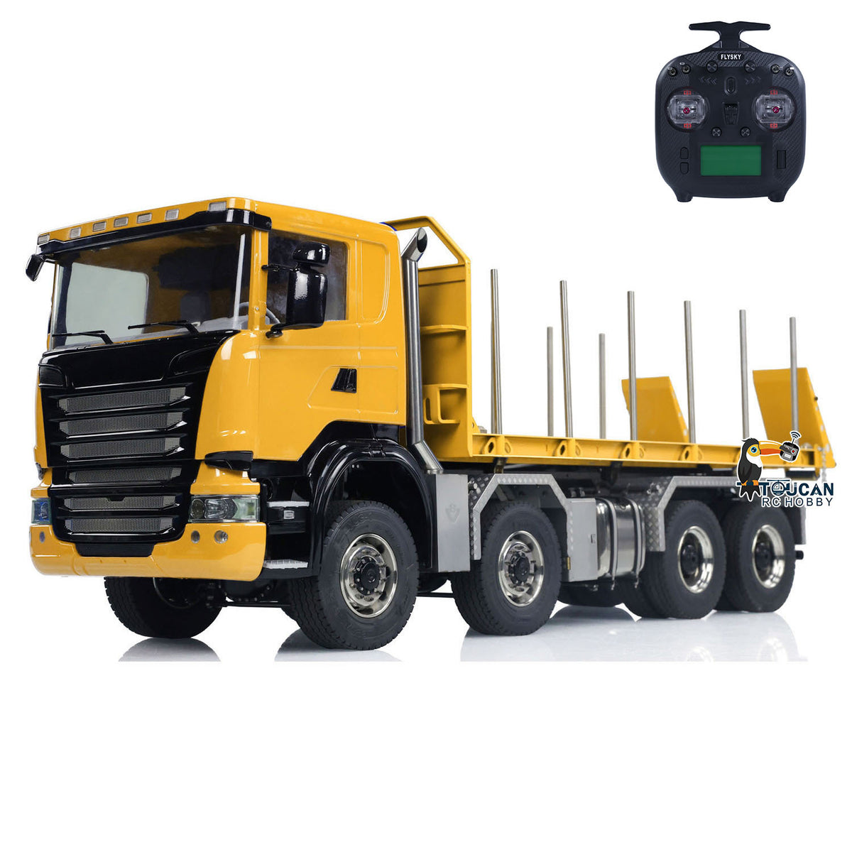 TOUCAN RC HOBBY LXY G88 1/14 Metal 8x8 RC Roll On Off Hydraulic Dump Truck PNP 3 Speed Transmission Differential Lock Axles ST8 Controller Light Sound System for Construction Model Collectors