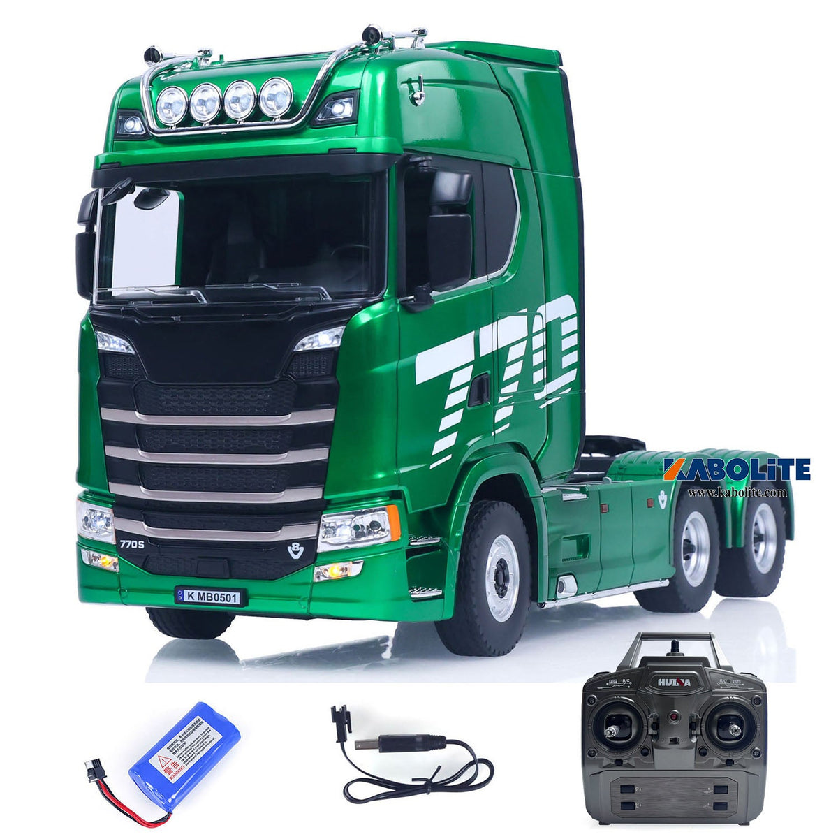 TOUCAN RC HOBBY HUINA 770S 1/18 Plastic 6x4 RC Tractor Truck 1501 PRO with 19CH 2.4G Radio Controller Light Sound for Hobbyists Outdoor Play