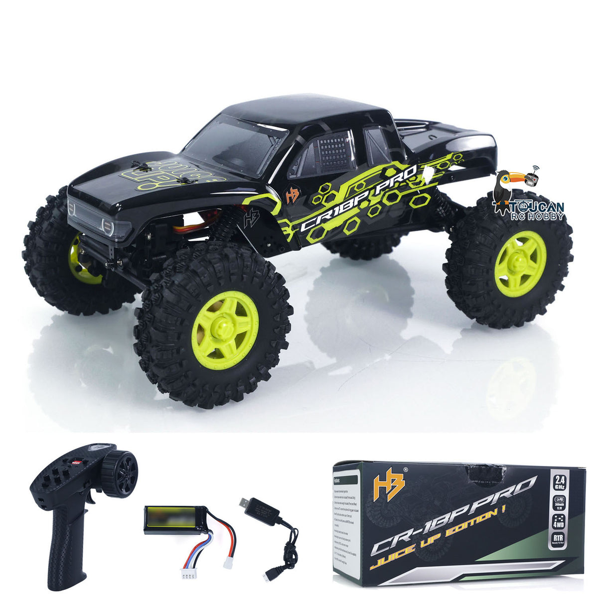 TOUCAN RC HOBBY Hobby Plus 1/18 2.4G RC Rock Crawler Car 4*4 Remote Control Crawler CR18P PRO Juice Up Hobbywing Brushless Motor ESC Battery Ready to Run