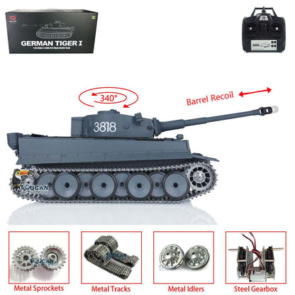 TOUCAN RC HOBBY Heng Long 1/16 TK7.0 Promotion German Tiger I 3818 RTR RC Tank Barrel Recoil BB IR Smoke Metal Tracks Sprockets Idlers Wheels
