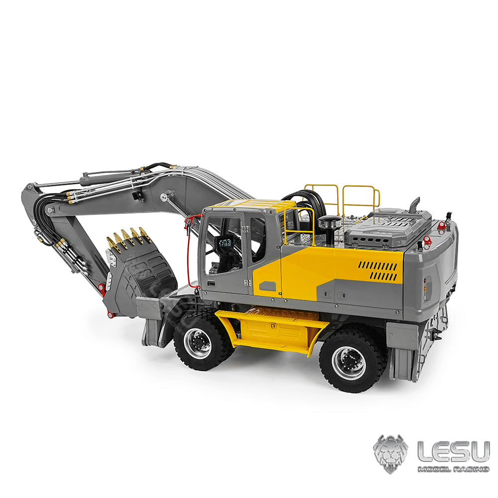 TOUCAN RC HOBBY 1/14 LESU RC Hydraulic Excavator Aoue ET30H Wheeled Digger Assembled and Painted Model Light System Pump Valve