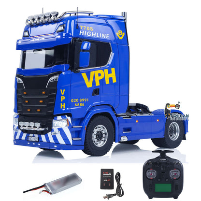 TOUCAN RC HOBBY MODO SC770S 1/14 Metal 4x4 RC Tractor Truck PNP/RTR 2-Speed Gearbox Axles Differential Locks Hobbywing 1080 ESC Cab Suspension Light Sound for Model Collectors