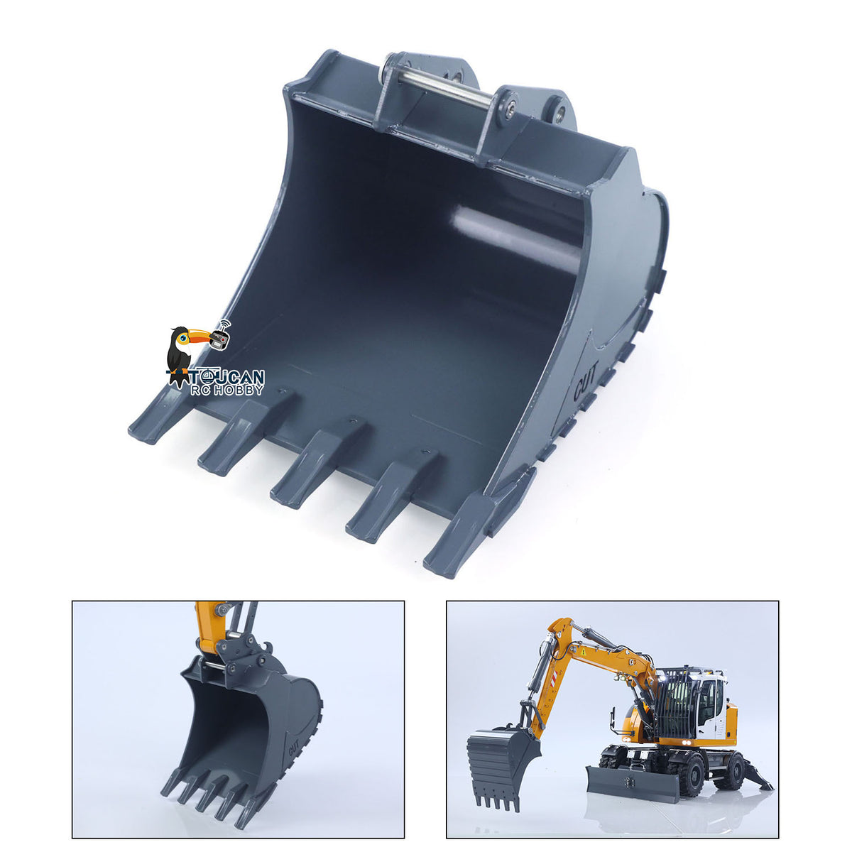 TOUCAN RC HOBBY Excavatrice hydraulique radiocommandée 5 voies échelle 1/14 914, modèle réduit d'engin de terrassement en métal avec télécommande, variateur, servomoteur et moteur, RTR