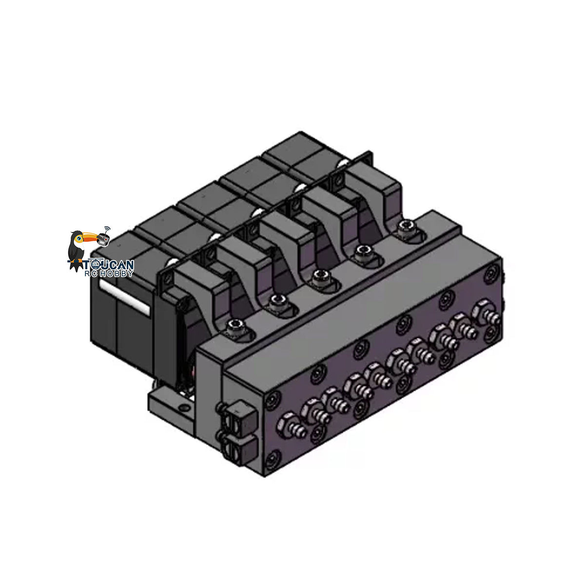 TOUCAN RC HOBBY CUT RC Hobby 1CH 2CH 3CH 4CH 5CH Metal Directional Valve W/ Servo Spare Part for 1/14 RC Excavator Loader forklift Radio Controlled Truck Model