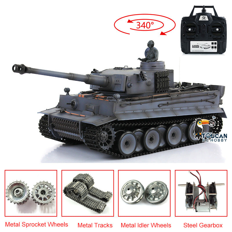 TOUCAN RC HOBBY Heng Long 1/16 TK7.0 Promotion German Tiger I RTR RC Tank 3818 Infrared Combat BB Smoke Sounds Lights Metal Gearbox Tracks Sprockets Idlers Wheels