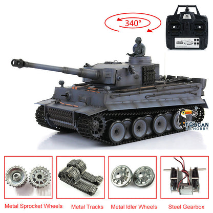 TOUCAN RC HOBBY Heng Long 1/16 TK7.0 Promotion German Tiger I RTR RC Tank 3818 Infrared Combat BB Smoke Sounds Lights Metal Gearbox Tracks Sprockets Idlers Wheels