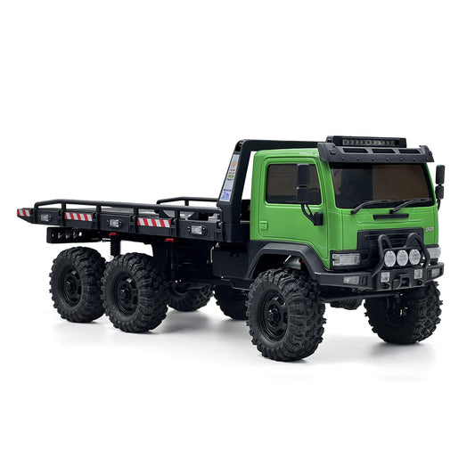 TOUCAN RC HOBBY Hobby Plus 1/18 Remote Control Off Road Car 6X6 RC Flatbed Truck 2Speed Gearbox Flysky ESC 280 Brushed Motor 6CH Radio RTR