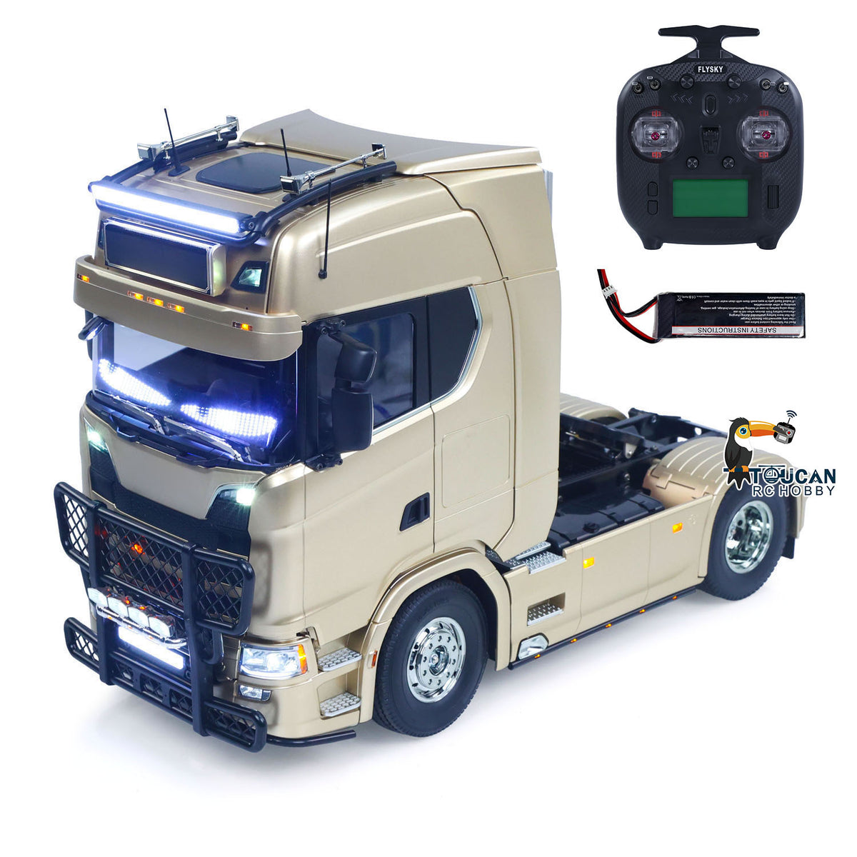TOUCAN RC HOBBY Plastic 1/14 RC Tractor Truck 56379 Remote Control Construction Vehicle Customized by  4X2 Chassis 3Speed Gearbox Flowing Water Light Smoke Unit ST8 Radio RTR