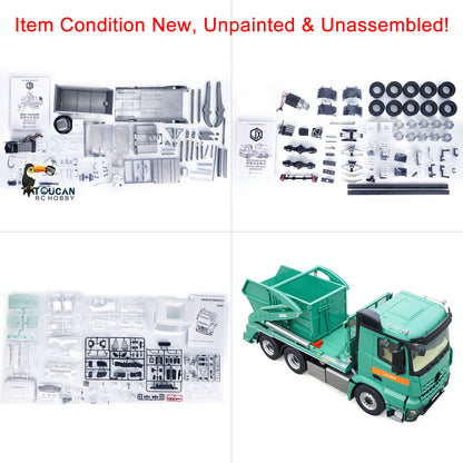 TOUCAN RC HOBBY JXModel VL18U F2000 K3363 Cabin 1/14 Metal 6x4 RC Hydraulic Skip Loader KIT Swing Arm Dump Garbage Truck 4-Way Valve 2-Speed Gearbox for Hobby Builders