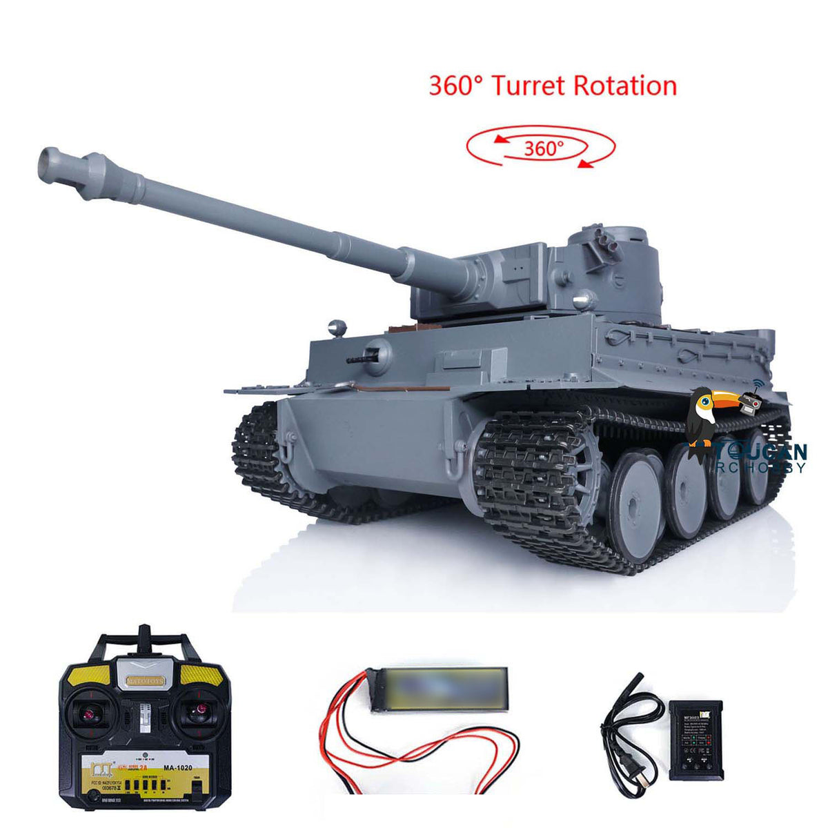 TOUCAN RC HOBBY Mato Painted Metal 1/16 RC Tank German Tiger I Remote Control Military Armor Model BB Shooting RTR 1220 Kits