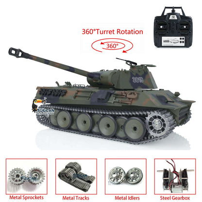 TOUCAN RC HOBBY Heng Long 1/16 TK7.0 Promotion 3819 German Panther V RTR RC Tank IR BB 360 Degrees Turret Smoke Metal Tracks Sprockets Idlers Wheels Gearbox