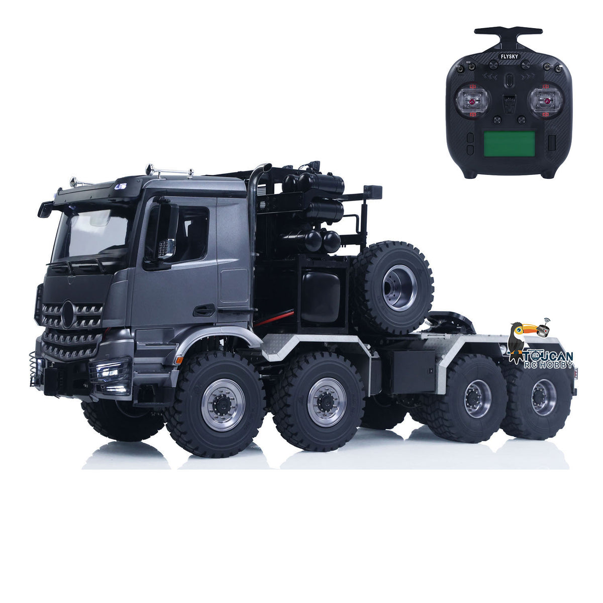 TOUCAN RC HOBBY LXY BZ4663 1/14 Metal 8x8 RC Tractor Truck PNP 3 Speed Transmission Differential Lock Axles Remote Winch ST8 Controller Light Sound for Model Collectors