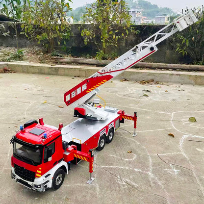 TOUCAN RC HOBBY 1/14 6x4 2Speed Gearbox Metal Chassis Remote Control Electric Lift Ladder Fire Truck RC Rescue Vehicle Model Sound System