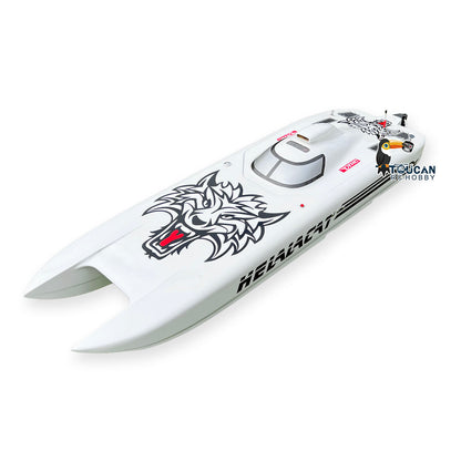TOUCAN RC HOBBY DT G30E 30CC Para-Aramidfaser Benzin-Rennboot ARTR RC-Modell DIY mit Motorwellenhalterung und Wasserkühlung 1300*360*220mm 65-70km/h Ohne Fernsteuerung
