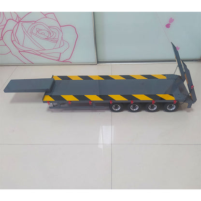 TOUCAN RC HOBBY Metal Semi-trailer 4-Axle Trailer for 1/14 RC Tractor Truck Remote Control Car Hobby Model DIY Accessory Assembled Painted