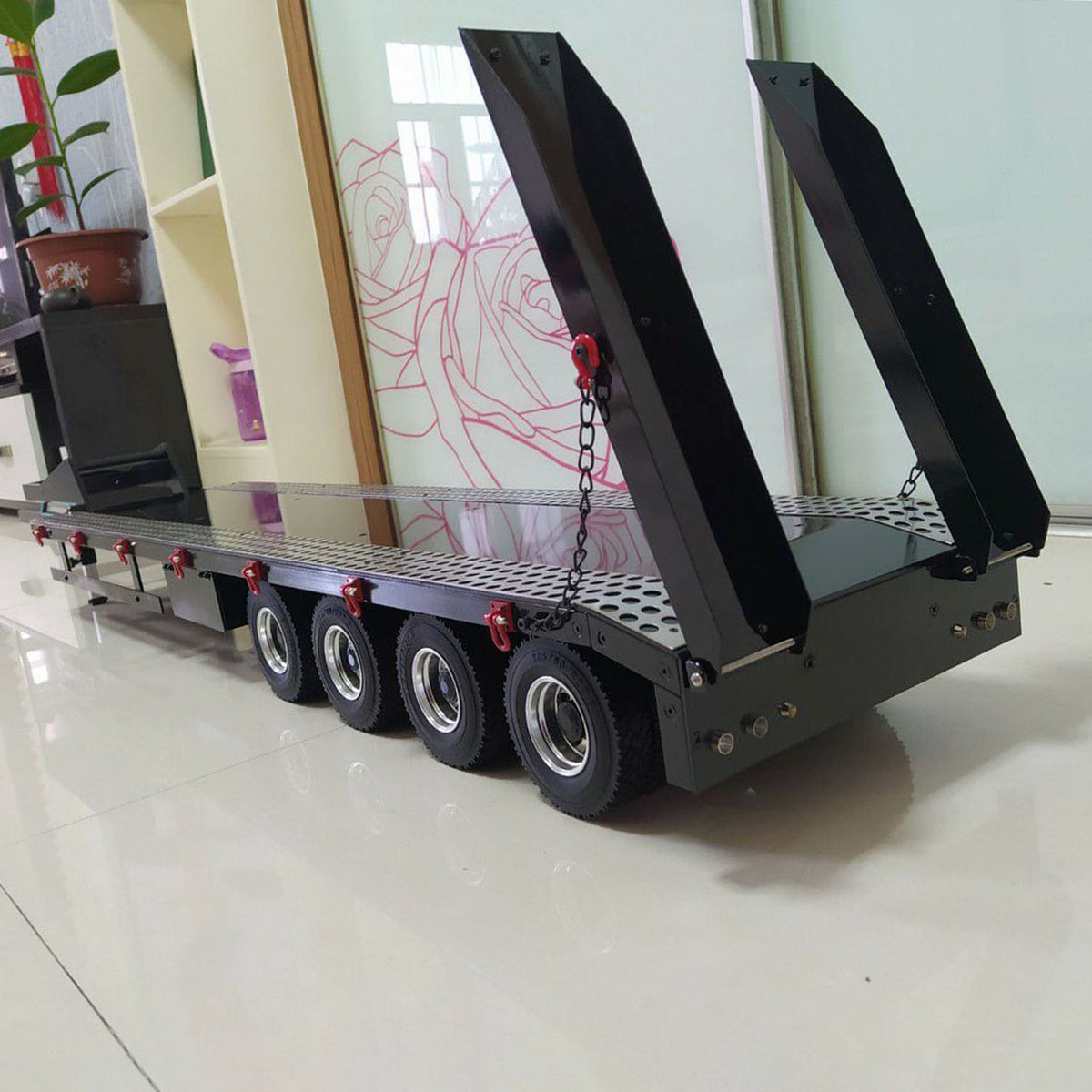 TOUCAN RC HOBBY 1/14 Metal 4 Axles Semi-trailer Trailer for RC Tractor Truck Remote Controlled Simulation Car Electric Machine Painted Assembled