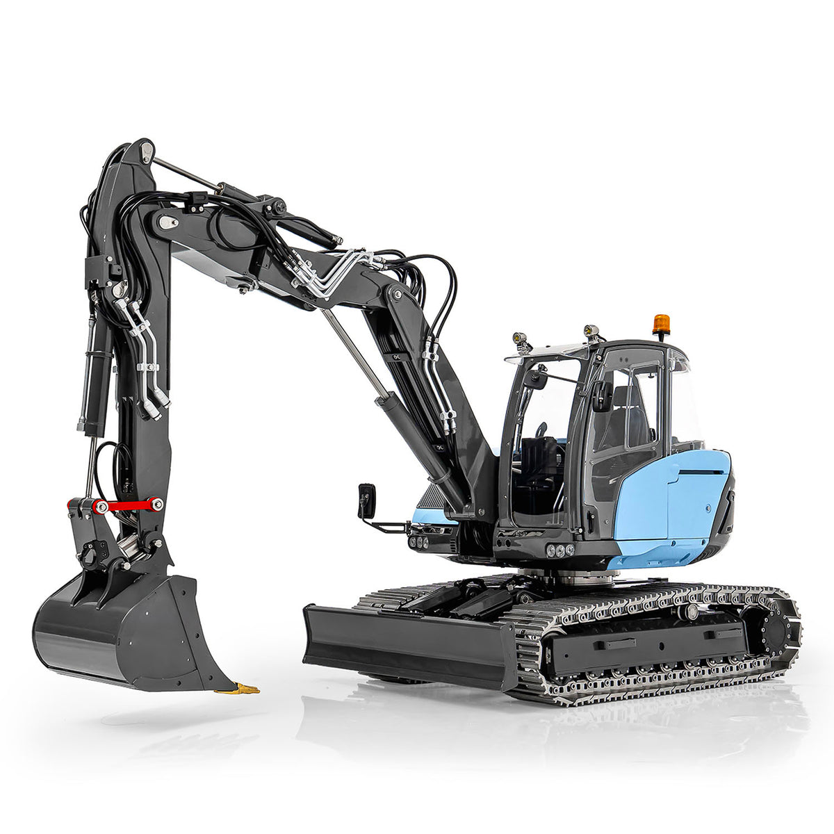 TOUCAN RC HOBBY Metal LESU 1/14 RC Hydraulic Excavator MC15 CNC Shell 4 Arms Remote Control Digger 9CH Valves Dual Pumps Quick Released Coupler