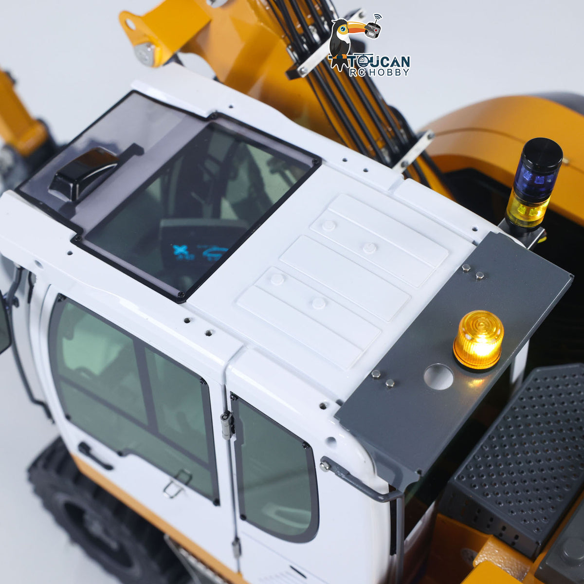 TOUCAN RC HOBBY CUT RC Hobby RC Hobby LR914 1/14 Metal RC Hydraulic Wheel Excavator RTR 7-Way Valve 4x4 Differential Lock Warning Light Sound Quick Release Coupler LCD Display for Digger Collectors