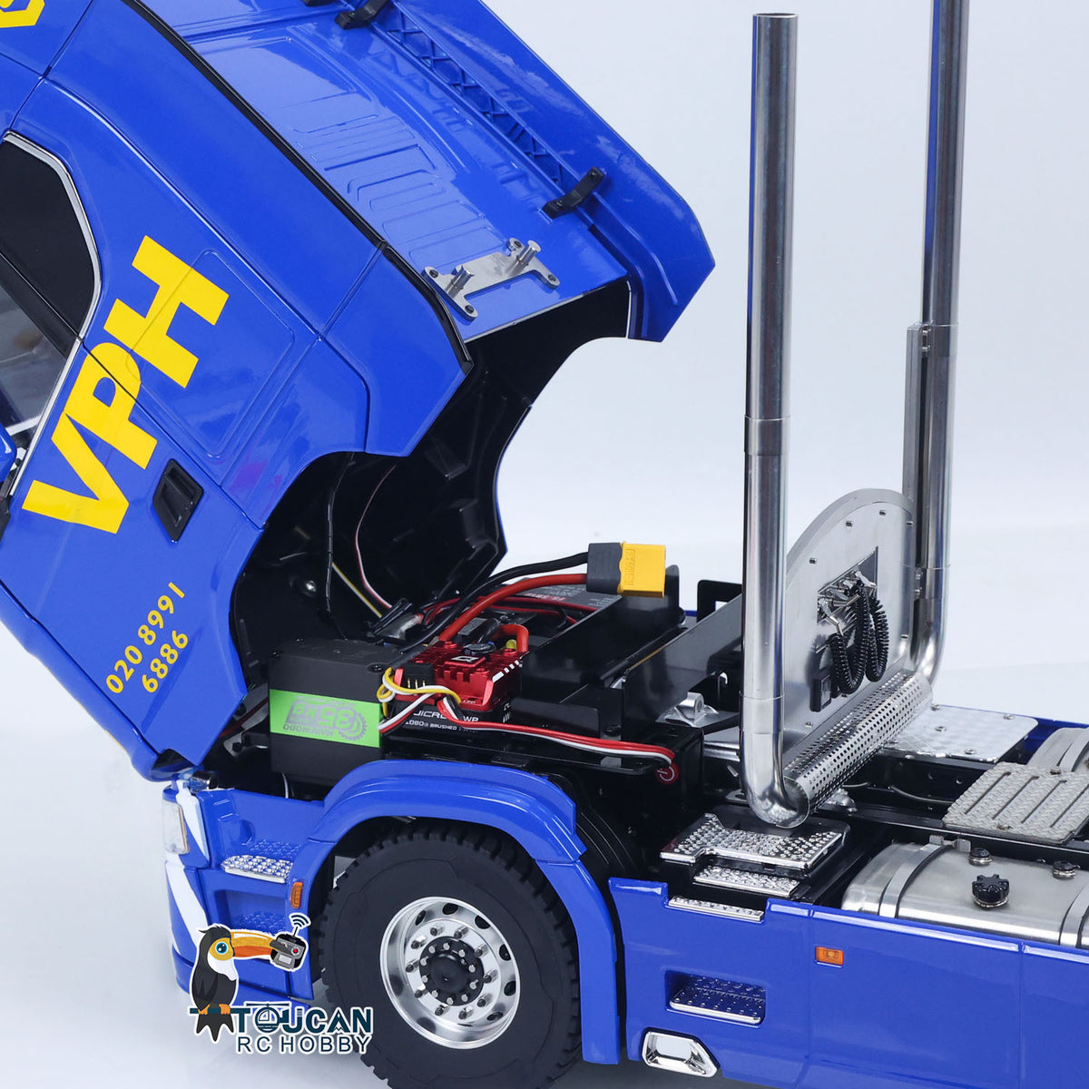 TOUCAN RC HOBBY MODO SC770S 1/14 Metal 4x4 RC Tractor Truck PNP/RTR 2-Speed Gearbox Axles Differential Locks Hobbywing 1080 ESC Cab Suspension Light Sound for Model Collectors