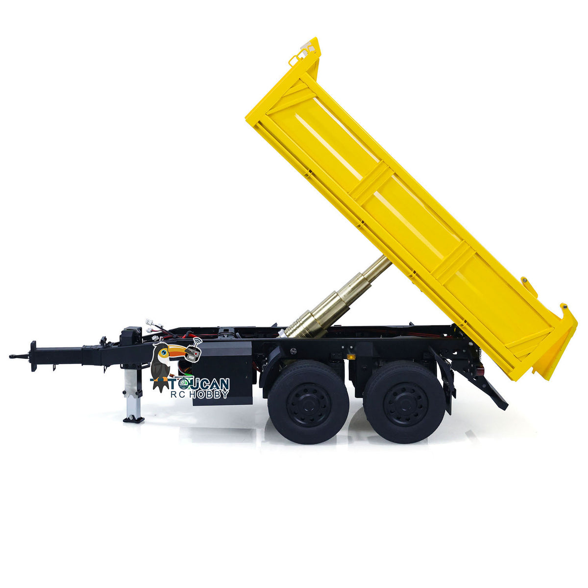 TOUCAN RC HOBBY LESU A0051 1/14 Metal Hydraulic RC Full Trailer with Electric Support Legs LED Lights for RC Tractor Trucks Backyard Fun