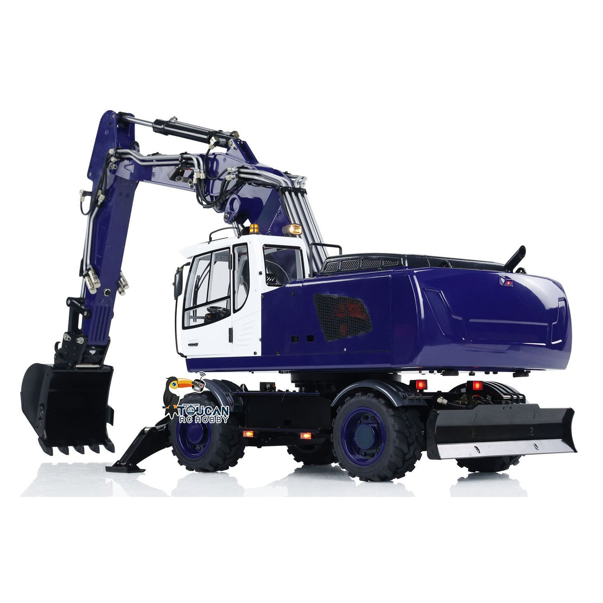 TOUCAN RC HOBBY MTModel 946-3 1/14 Metal RC Hydraulic Excavator Clamshell Bucket 8-ways Reserving Valves Ripper Sound Light for Model Enthusiasts