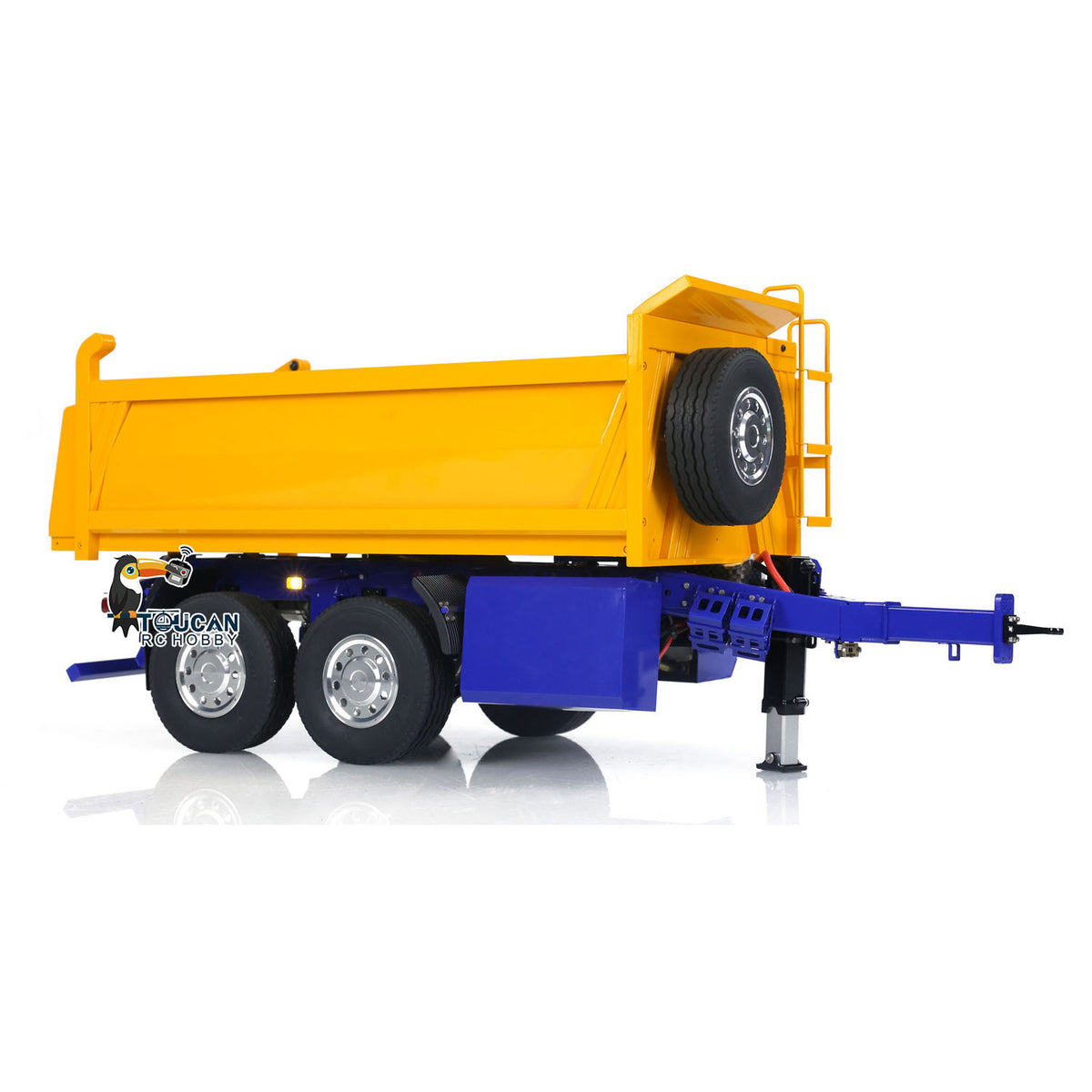 TOUCAN RC HOBBY LESU A0051-C 1/14 Metal Full Dump Trailer 2-Axle Heavy Haul Transport Vehicle Electric Landing Legs LED Lights for RC Tractor Truck DIY Models for Model Enthusiast
