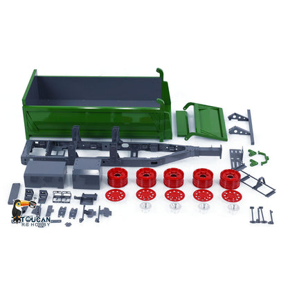 TOUCAN RC HOBBY LESU A0051-C 1/14 Metal Full Dump Trailer 2-Axle Heavy Haul Transport Vehicle Electric Landing Legs LED Lights for RC Tractor Truck DIY Models for Model Enthusiast