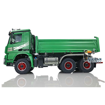 TOUCAN RC HOBBY LESU K3363 Cabin 1/14 Metal 6x6 RC Hydraulic Dump Truck 3 Speed Transmission FlySky I6S Radio Controller Differential Lock for Model Enthusiast
