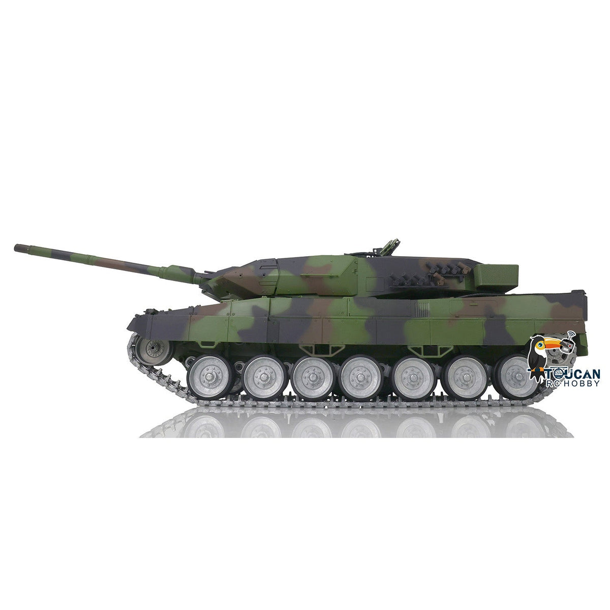 TOUCAN RC HOBBY Heng Long 1/16 TK7.0 3889 Leopard2A6 RTR RC Tank FPV Barrel Recoil BB IR Smoke 360 Degrees Turret Metal Tracks Road Drive Idler Wheels Gearbox