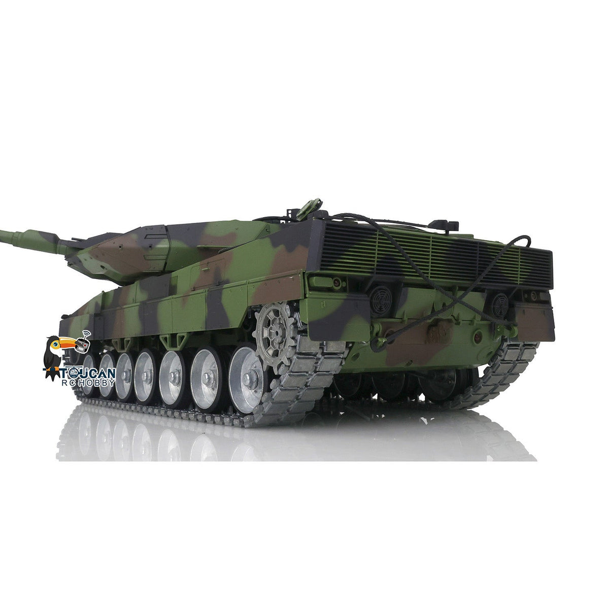 TOUCAN RC HOBBY Heng Long 1/16 TK7.0 3889 Leopard2A6 RTR RC Tank FPV Barrel Recoil BB IR Smoke 360 Degrees Turret Metal Tracks Road Drive Idler Wheels Gearbox