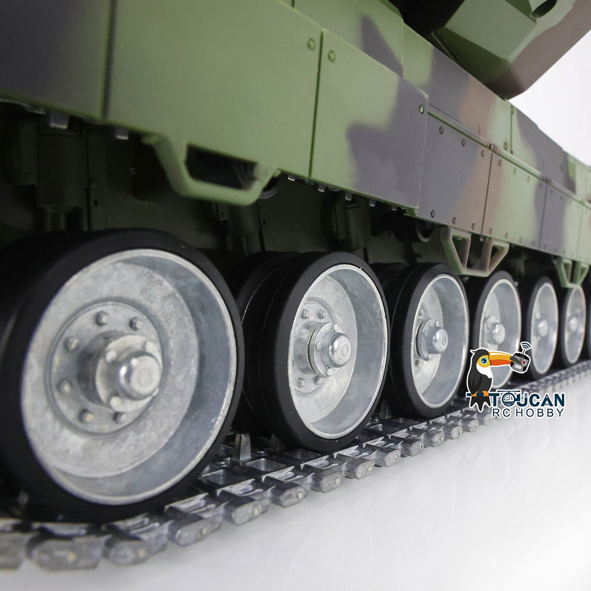 TOUCAN RC HOBBY Heng Long 1/16 TK7.0 3889 Leopard2A6 RTR RC Tank FPV Barrel Recoil BB IR Smoke 360 Degrees Turret Metal Tracks Road Drive Idler Wheels Gearbox