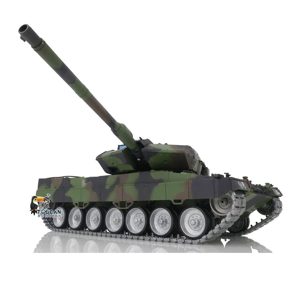 TOUCAN RC HOBBY Heng Long 1/16 TK7.0 3889 Leopard2A6 RTR RC Tank FPV Barrel Recoil BB IR Smoke 360 Degrees Turret Metal Tracks Road Drive Idler Wheels Gearbox
