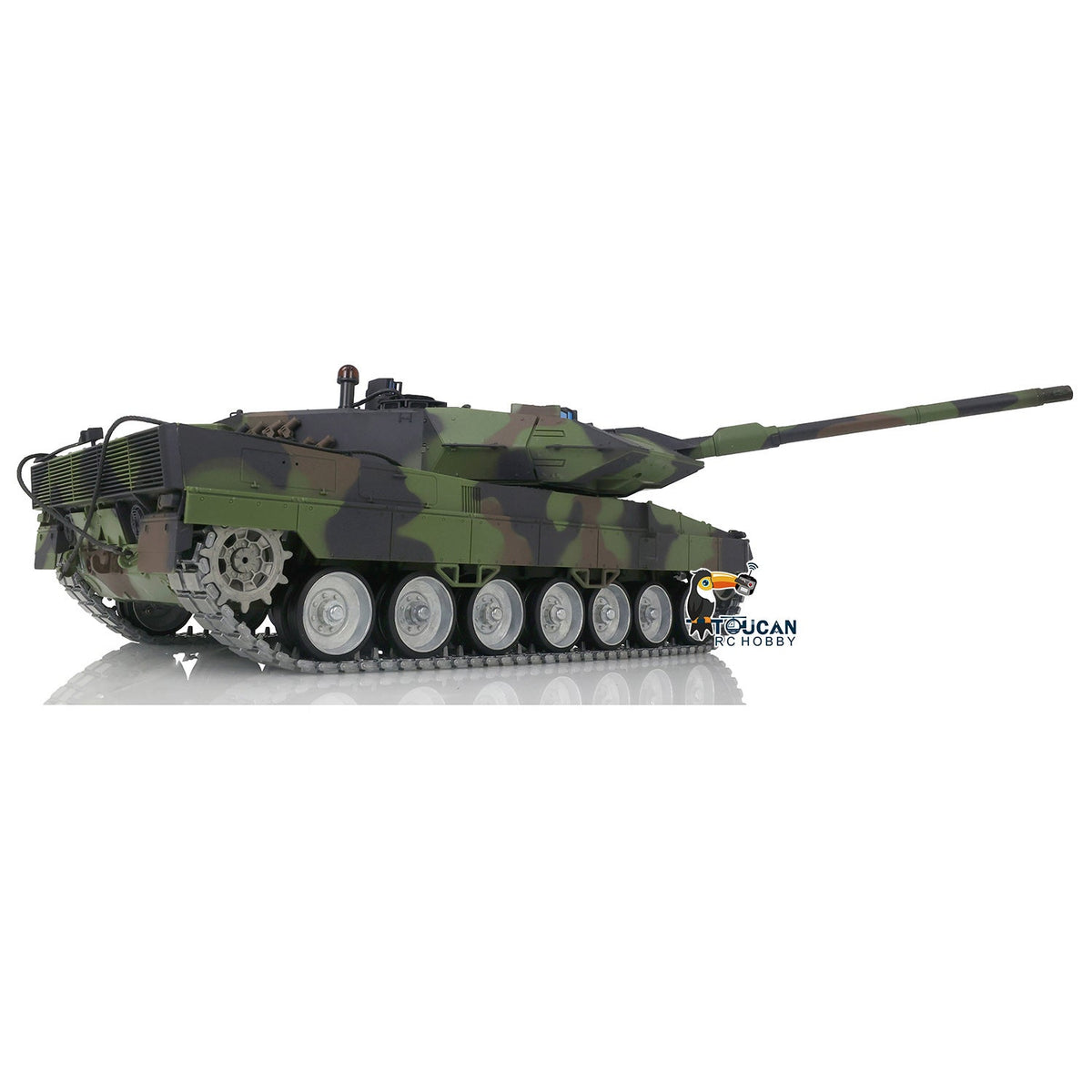 TOUCAN RC HOBBY Heng Long 1/16 TK7.0 3889 Leopard2A6 RTR RC Tank FPV Barrel Recoil BB IR Smoke 360 Degrees Turret Metal Tracks Road Drive Idler Wheels Gearbox